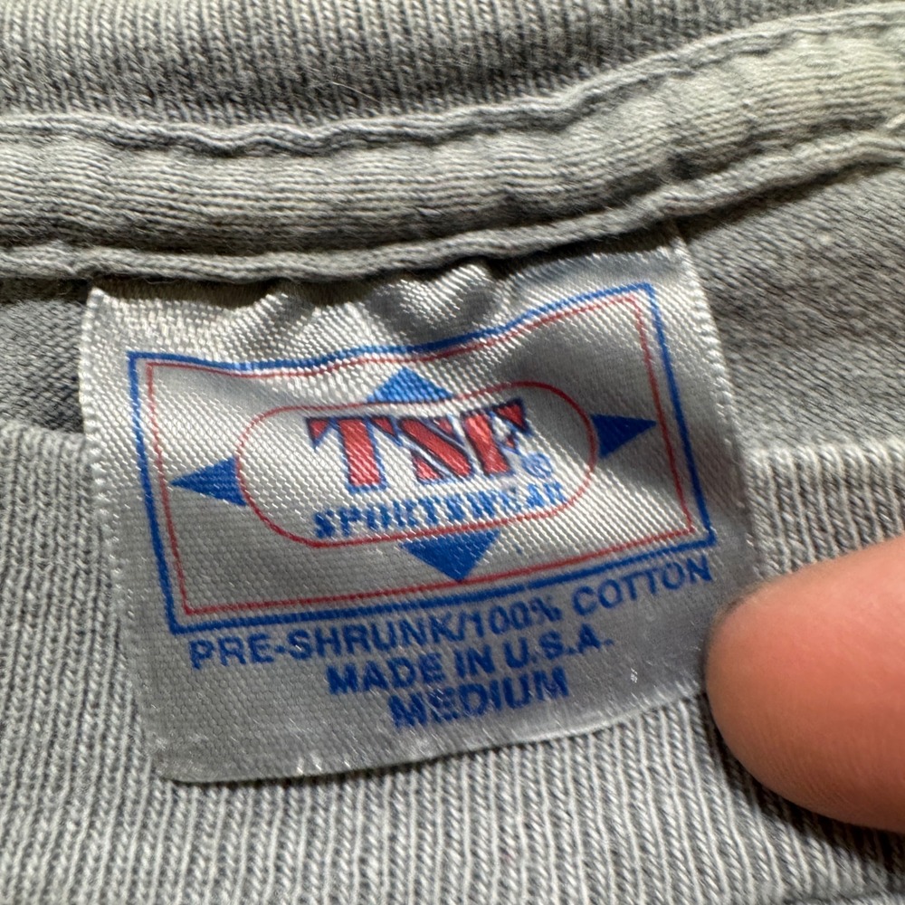 VTG Gone Diving T-shirt Men's M Single Stitch Gray Y2K Faded 90s TNF Sportswear - Picture 2 of 9